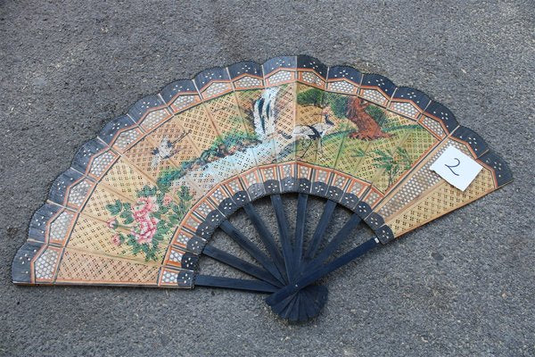 Fan in Straw and Painted Wood, 1940s-EH-1058641