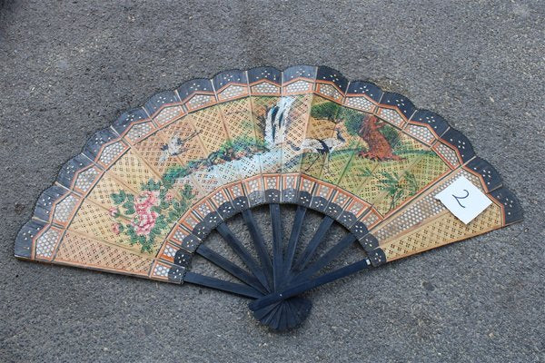 Fan in Straw and Painted Wood, 1940s-EH-1058641