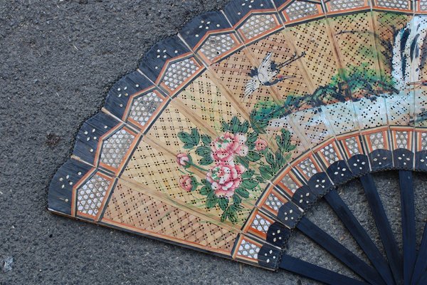 Fan in Straw and Painted Wood, 1940s-EH-1058641