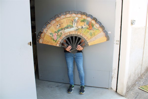 Fan in Straw and Painted Wood, 1940s-EH-1058641