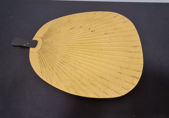 Fan-Shaped Trays in Bakelite and Gold Leaf, 1930s, Set of 9-RPW-1723727