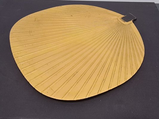 Fan-Shaped Trays in Bakelite and Gold Leaf, 1930s, Set of 9-RPW-1723727