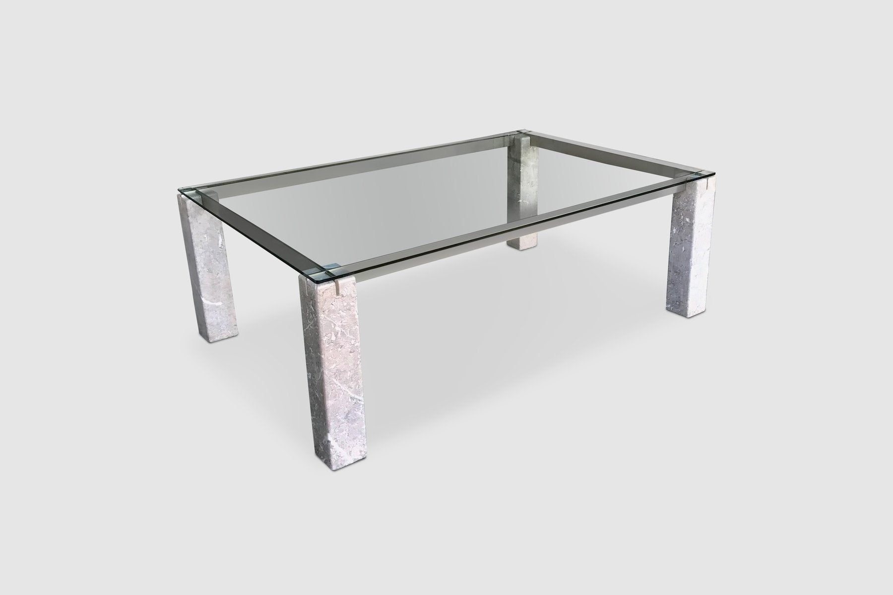 Faraone Glass and Marble Dining Table by Renato Polidori for Skipper, Italy, 1980s-PDW-1396993