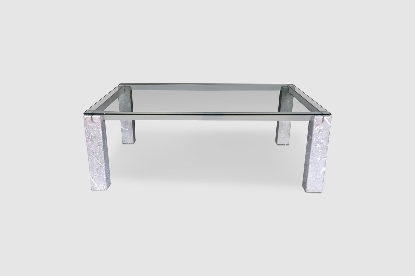 Faraone Glass and Marble Dining Table by Renato Polidori for Skipper, Italy, 1980s-PDW-1396993