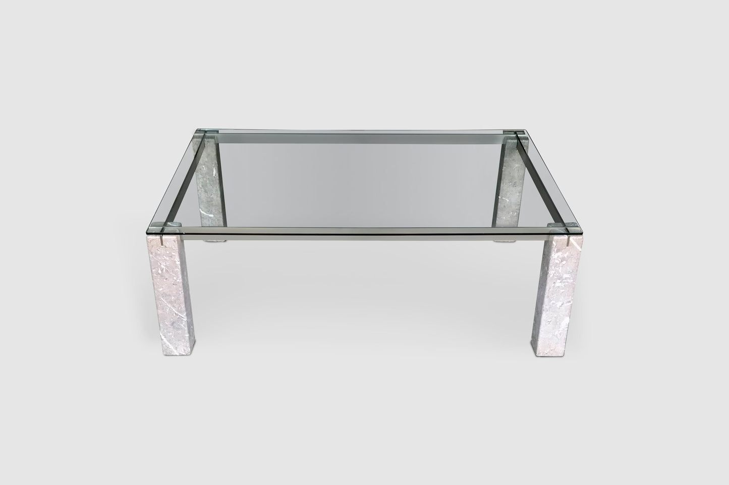 Faraone Glass and Marble Dining Table by Renato Polidori for Skipper, Italy, 1980s