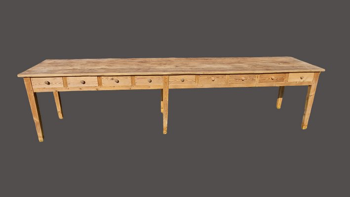 Farm Table with 18 Drawers, 1890s-SIZ-1789203