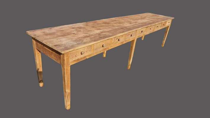 Farm Table with 18 Drawers, 1890s-SIZ-1789203