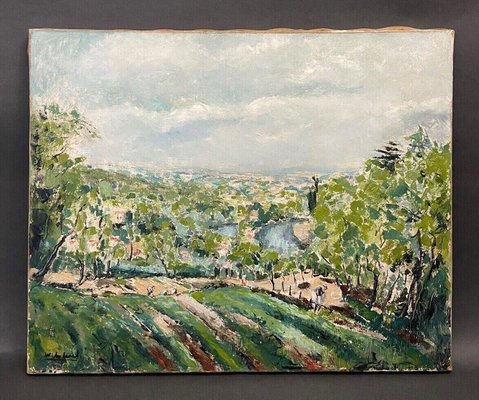 Farmer Landscape with Fields, Oil on Canvas-QKG-2042749