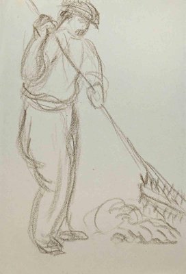 Farmer, Original Drawing, Mid-20th-Century-ZCI-1255939