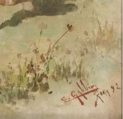 Farmers with Bundle of Spikes - Pair of Watercolors on Paper - 1892 1892-ZCI-758952