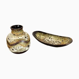 Fat Lava Abstract Pottery Elements attributed to Ruscha, Germany, 1960s-QZ-1428323