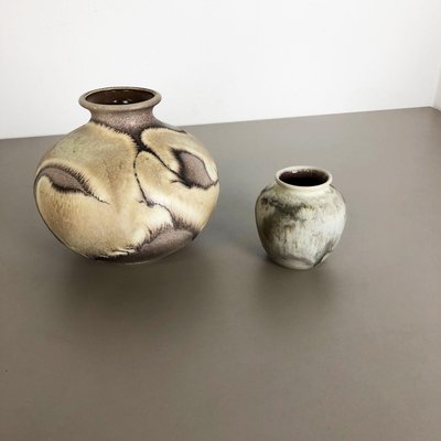 Fat Lava Abstract Pottery Vases by Ruscha, Germany, 1960s, Set of 2-QZ-1153791