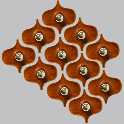 Fat Lava Brown Ceramic Wall Light from Hustadt Keramik, Germany, 1960s-VDW-1719588