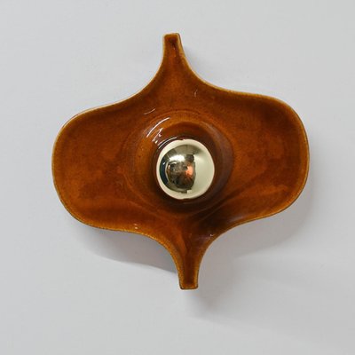 Fat Lava Brown Ceramic Wall Light from Hustadt Keramik, Germany, 1960s-VDW-1719588