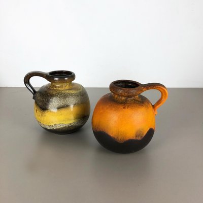 Fat Lava Ceramic 484-21 Vases from Scheurich, Germany, 1970s, Set of 2-QZ-1053228