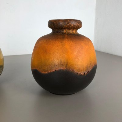 Fat Lava Ceramic 484-21 Vases from Scheurich, Germany, 1970s, Set of 2-QZ-1053228