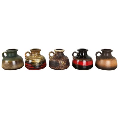 Fat Lava Ceramic 493-10 Vases from Scheurich, Germany, Set of 5-QZ-1053010