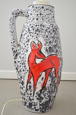 Fat Lava Floor Lamp with Deer from Scheurich Keramik, 1960s-OV-654050