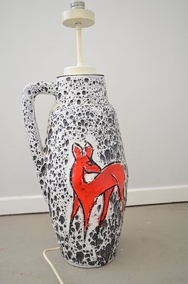 Fat Lava Floor Lamp with Deer from Scheurich Keramik, 1960s-OV-654050