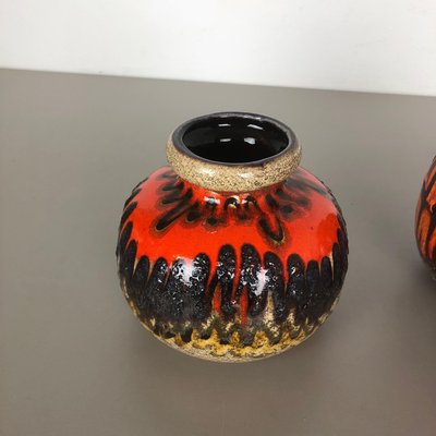 Fat Lava Multi-Color Pottery Vases from Scheurich, Germany, 1970s, Set of 2-QZ-1134669