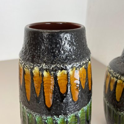 Fat Lava Multi-Color Vases from Scheurich, Germany, 1970s, Set of 2-QZ-1437217