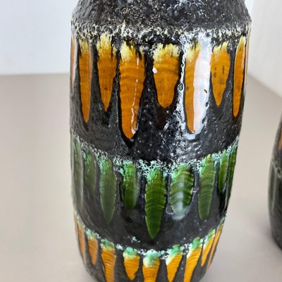 Fat Lava Multi-Color Vases from Scheurich, Germany, 1970s, Set of 2-QZ-1437217