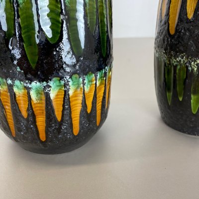 Fat Lava Multi-Color Vases from Scheurich, Germany, 1970s, Set of 2-QZ-1437217