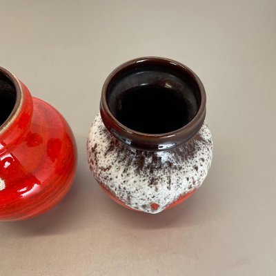 Fat Lava Op Art Multi-Color Pottery Vases from Bay Ceramics, Germany, 1970s, Set of 3-QZ-1454385