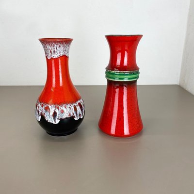 Fat Lava Op Art Pottery Vase from Jasba Ceramics, Germany, Set of 2-QZ-1308839