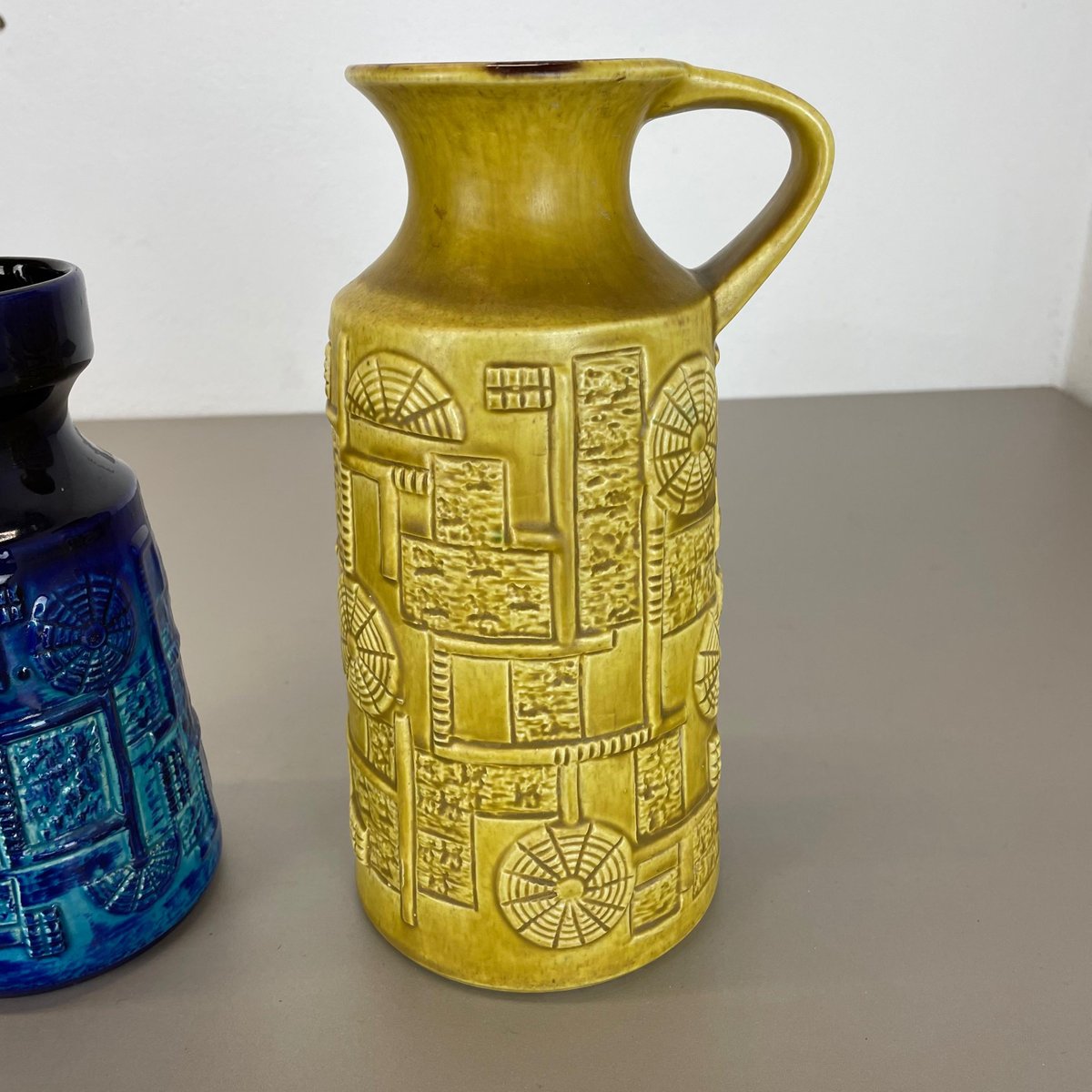 Fat Lava Op Art Pottery Vases by BAY Ceramics, Germany, 1970s, Set of 2