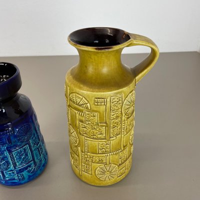 Fat Lava Op Art Pottery Vases by BAY Ceramics, Germany, 1970s, Set of 2-QZ-1282185