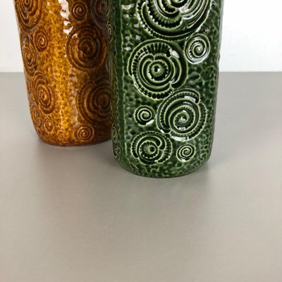 Fat Lava Pottery Jura 282-26 Vases from Scheurich, Germany, 1970s, Set of 2-QZ-1153032