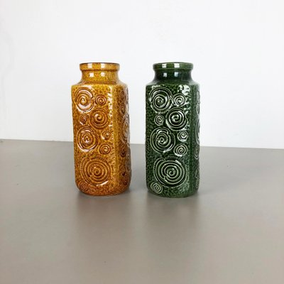 Fat Lava Pottery Jura 282-26 Vases from Scheurich, Germany, 1970s, Set of 2-QZ-1153032