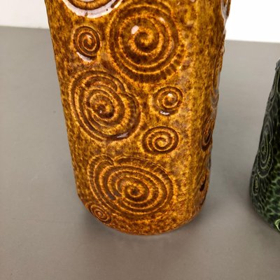 Fat Lava Pottery Jura 282-26 Vases from Scheurich, Germany, 1970s, Set of 2-QZ-1153032