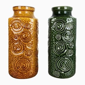 Fat Lava Pottery Jura 282-26 Vases from Scheurich, Germany, 1970s, Set of 2-QZ-1153032