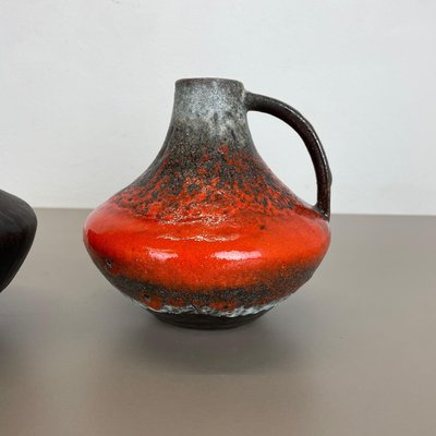 Fat Lava Pottery Vases by Heinz Siery for Carstens Tönnieshof, Germany, 1970s, Set of 2-QZ-1134659