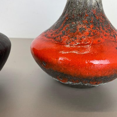 Fat Lava Pottery Vases by Heinz Siery for Carstens Tönnieshof, Germany, 1970s, Set of 2-QZ-1134659