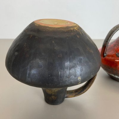 Fat Lava Pottery Vases by Heinz Siery for Carstens Tönnieshof, Germany, 1970s, Set of 2-QZ-1134659