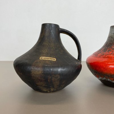 Fat Lava Pottery Vases by Heinz Siery for Carstens Tönnieshof, Germany, 1970s, Set of 2-QZ-1134659