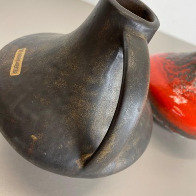 Fat Lava Pottery Vases by Heinz Siery for Carstens Tönnieshof, Germany, 1970s, Set of 2-QZ-1134659