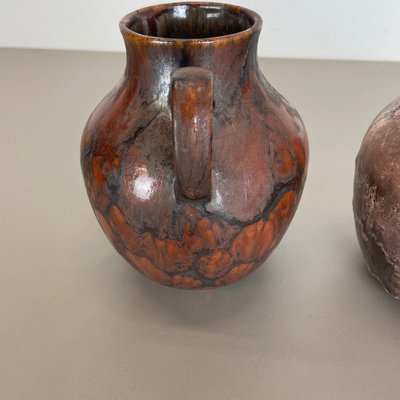 Fat Lava Pottery Vases by Ruscha, Germany, 1960s, Set of 2-QZ-1153795