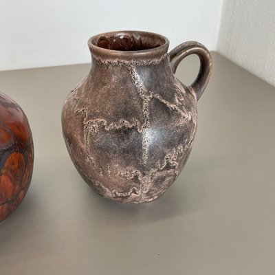 Fat Lava Pottery Vases by Ruscha, Germany, 1960s, Set of 2-QZ-1153795