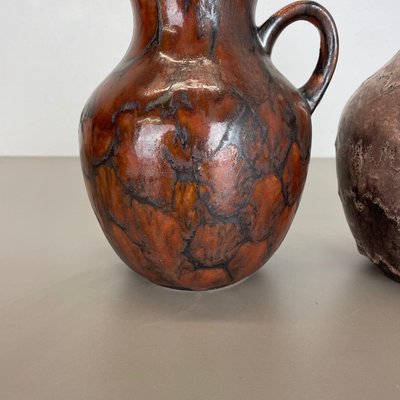 Fat Lava Pottery Vases by Ruscha, Germany, 1960s, Set of 2-QZ-1153795