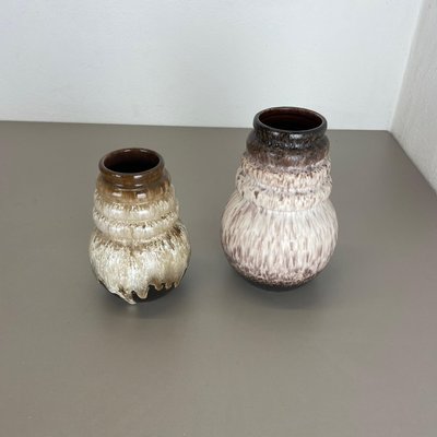 Fat Lava Pottery Vases by Scheurich, 1970s, Set of 2-QZ-1143203