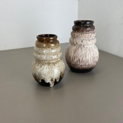 Fat Lava Pottery Vases by Scheurich, 1970s, Set of 2-QZ-1143203