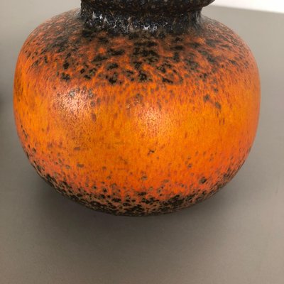 Fat Lava Pottery Vases from Scheurich, Germany, 1970s, Set of 2-QZ-1153029