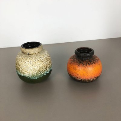 Fat Lava Pottery Vases from Scheurich, Germany, 1970s, Set of 2-QZ-1153029