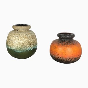 Fat Lava Pottery Vases from Scheurich, Germany, 1970s, Set of 2-QZ-1153029