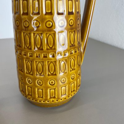 Fat Lava Pottery Vases With Ochre Pattern from Scheurich, Germany, 1970s, Set of 2-QZ-1256947