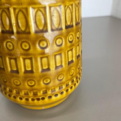 Fat Lava Pottery Vases With Ochre Pattern from Scheurich, Germany, 1970s, Set of 2-QZ-1256948